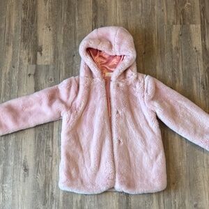 Hanna Andersson Light Pink Faux Fur Jacket